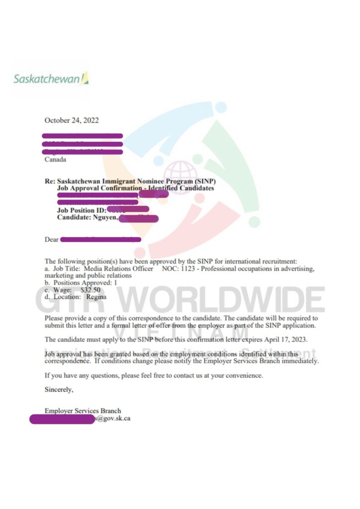 Job Approval Letter quy trinh