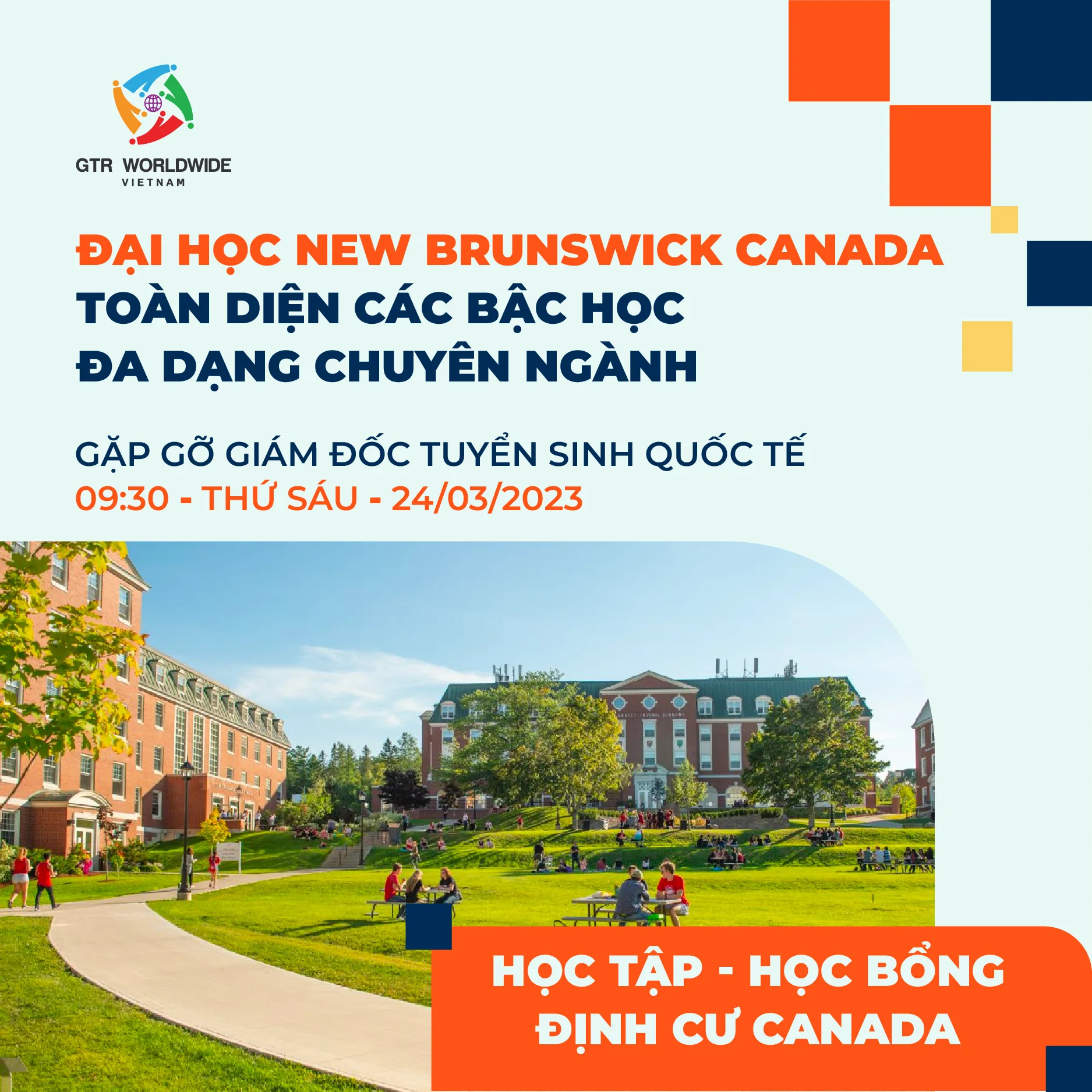 GẶP GỠ GIÁM ĐỐC TUYỂN SINH QUỐC TẾ ĐẠI HỌC NEW BRUNSWICK