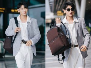 Isaac xuất hiện đầy khí chất trong set đồ sân bay lịch lãm của BOSS